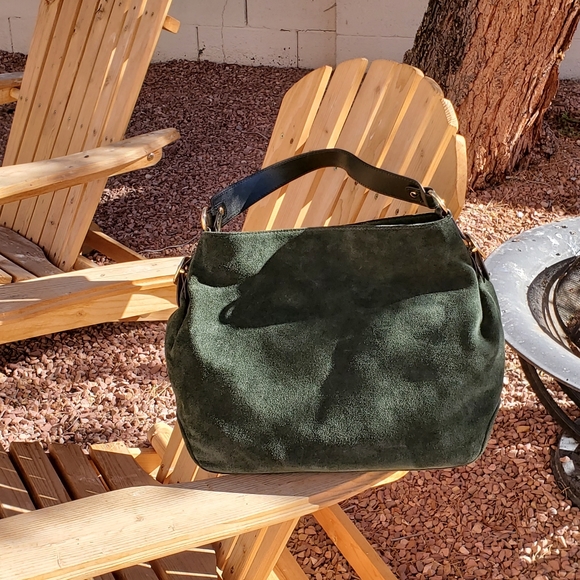 SOLD - New Michael Kors Olive / Malachite Hudson Downtown Hobo - Picture 3 of 8